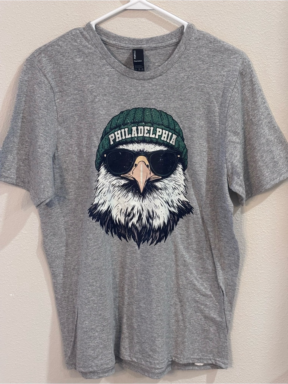 Philadelphia Eagles Cool Mascot Tee, Gray, Youth XL, Easy Cotton